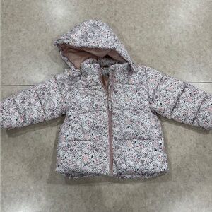 floral Hooded Puffer Jacket